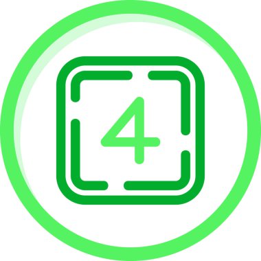 dört numaralı düz simge beyaz arkaplan, vektör, illüstrasyon izole