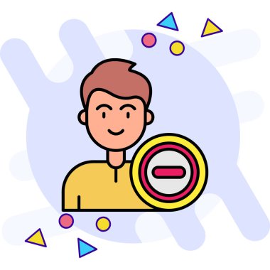 Hedef simge vektör çizimi tasarımı tutan adam