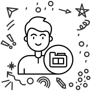 Kimlik kartı simgesi, vektör illüstrasyonu