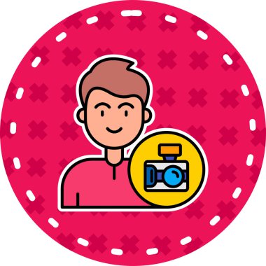 kamera fotoğrafçılık simgesi - taslak biçimi