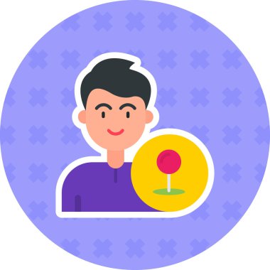 Elinde balon olan bir adamın vektör çizimi