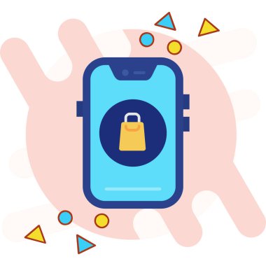 Kilitli ve mobil vektör illüstrasyon tasarımlı akıllı telefon