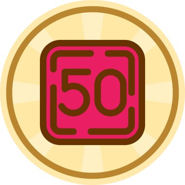 para 50 sikke vektör illüstrasyon tasarımı