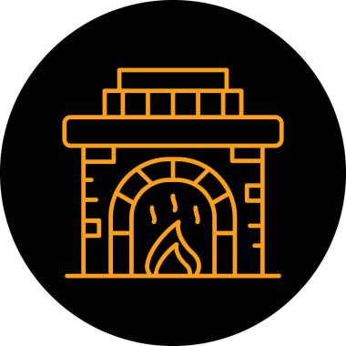 fireplace icon in trendy style isolated background