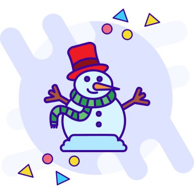 Beyaz üzerine ana hatlarıyla kardan adam simgesi