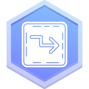 Mavi ve beyaz bir okun vektör illüstrasyonu