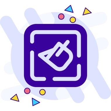 Renk çizgisi fırça simgesi beyaz arkaplanda izole edildi. Kademeli rastgele dinamik şekiller. Vektör