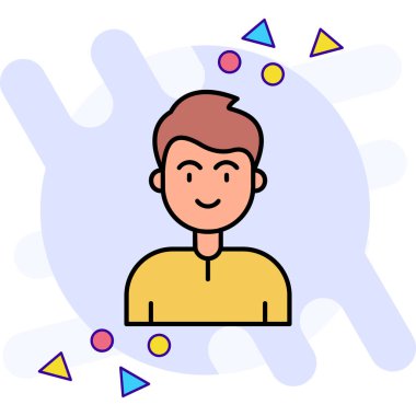 Resim çerçeveli bir adam ikon vektör ince çizgi