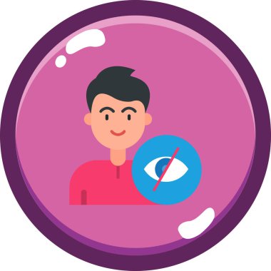 avatar adam göz simgesi düz stil