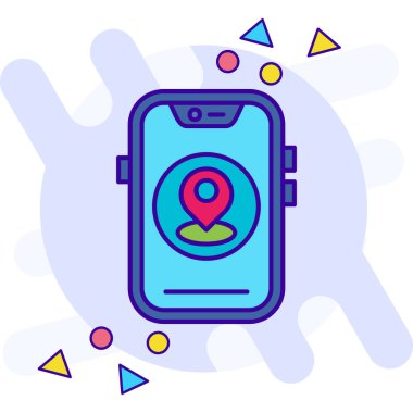 gps gps konum simgesi doldurulmuş dış hat biçimi