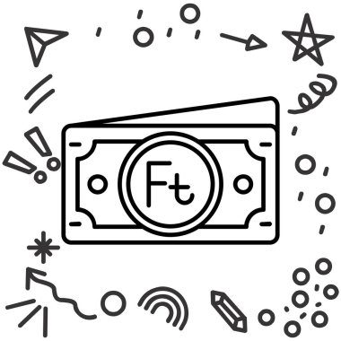 Doları bill simgesi, anahat stili