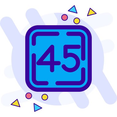 Satır 54, yaş simgesi. İzole edilmiş beyaz arka plan. Mutlu yıllar. Renkli taslak konsepti. vektör.