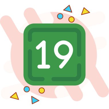 9 numara 19 numara ikon tasarımı, 9 numara, 11 yıl dönümü kutlaması tema vektörü illüstrasyonu