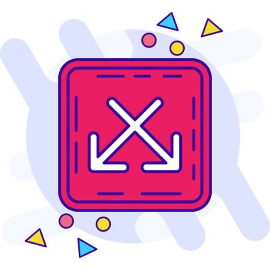 çizgi çapraz ok ve ok simgesi beyaz arkaplanda izole edildi. Renkli taslak konsepti. vektör