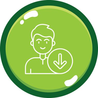 Dizüstü bilgisayarı ve dairesel işareti olan bir adam.