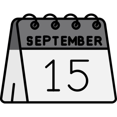 14 Eylül - Eylül takvimi - vektör illüstrasyonu