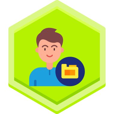 Kart simgesi tutan adam, düz vektör çizimi