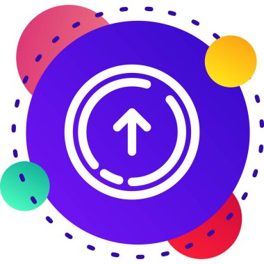 renk çizgisi ok simgesi beyaz arkaplanda izole edildi. Ok ucu sembolü. İşaretli ok işareti. gradyan dairesel rastgele dinamik şekiller. vektör illüstrasyonu