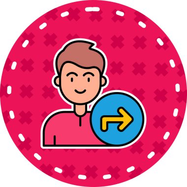 İşaret simgesi olan bir adamın vektör çizimi