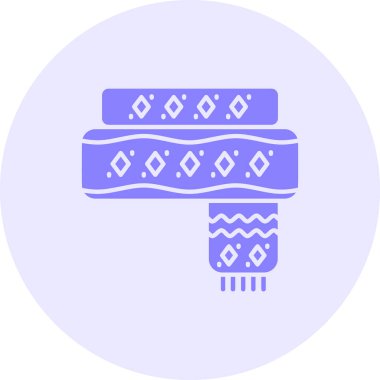 Kış eşarbı. Web simgesi basit illüstrasyon