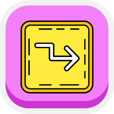 Zigzag doldurulmuş eğri vektör resimleme