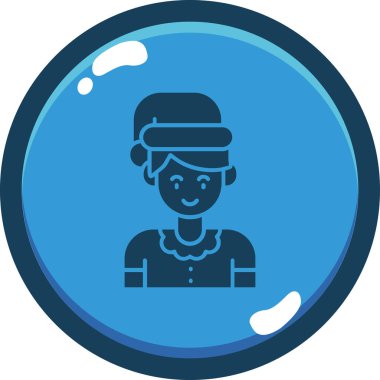 Kadın. Web simgesi basit illüstrasyon