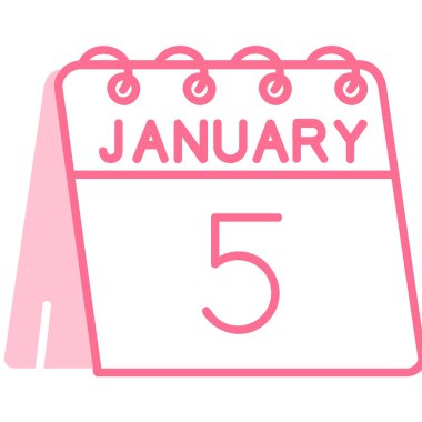 6 Ocak tek takvim simgesi - Ocak, çizgi film stili vektör illüstrasyonu