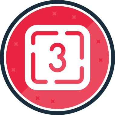 Moda biçimi izole edilmiş arkaplanda 3 numaralı simge