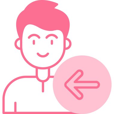 Pembe tişörtlü ve kurdeleli bir adamın vektör çizimi