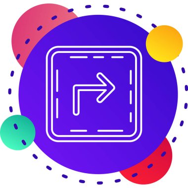 Beyaz arkaplanda izole edilmiş ok simgesine sahip renk çizgisi oku. yön sembolü. Yönlendirici işareti. Değişken rastgele dinamik şekiller. vektör illüstrasyonu