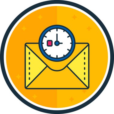 Saatin bir simgesinin vektör illüstrasyonu