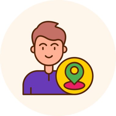Konum pin vektör simgesi tasarımı olan adam