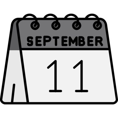 Eylül takvim simgesi, vektör illüstrasyonu