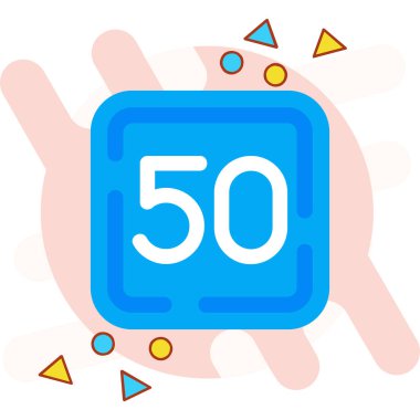 5 numara ve beş yüz vektör illüstrasyonu