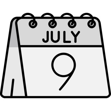 Temmuz takvim simgesi, vektör biçimi