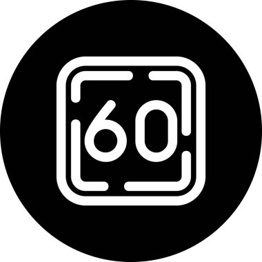 Beyaz arkaplanda 6 6 derece ikon vektör çizimi izole edildi