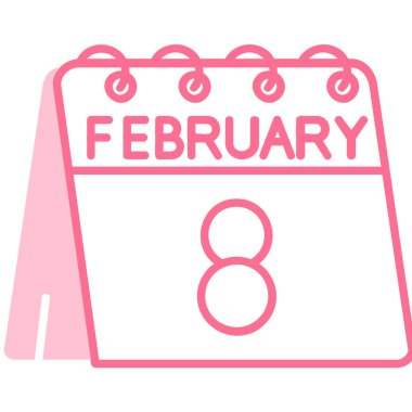 Kurdele ile 8 Şubat takvim.