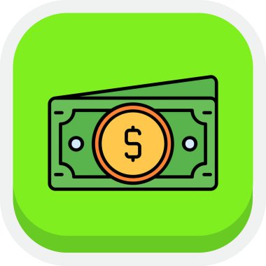 para simgesi düz tasarım, dolar işareti vektör illüstrasyonu arka planda izole