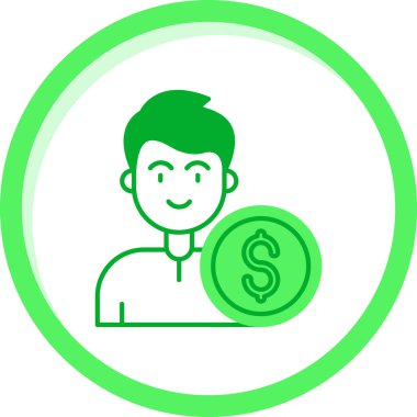 Dolar. Web simgesi basit illüstrasyon