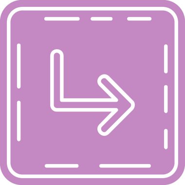 Ok sağ vektör simgesi bir çerçeve içinde