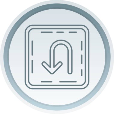 Sola dön simgesi, vektör illüstrasyonu