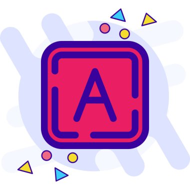 bir simgeyi basit düz bir modaya uygun bir şekilde harf