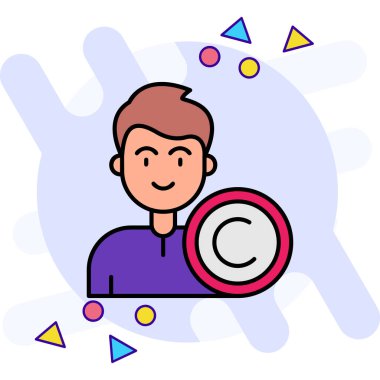 Büyüteç cam vektör illüstrasyon tasarımlı adam