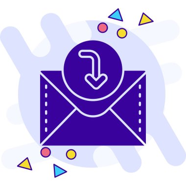 e- posta simgesi vektörü, e- posta işareti, beyaz arkaplanda izole edilmiş renk düz simgesi, posta zarfı, mektup, e- posta işareti