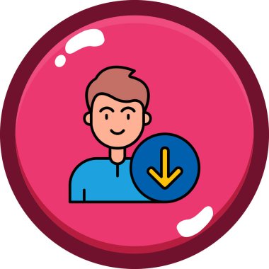 Çemberli bir karikatür adamın vektör çizimi