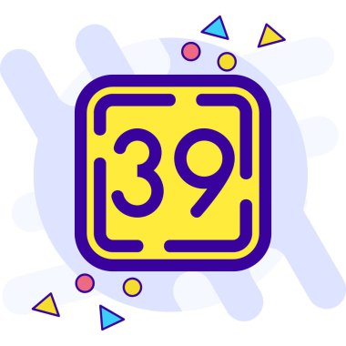 9 numaralı simge tasarımı. Vektör çizimi, düz tasarım biçimi