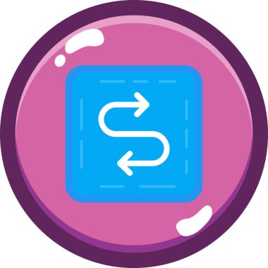 Yuvarlak düğmenin tek bir simgesinin vektör çizimi