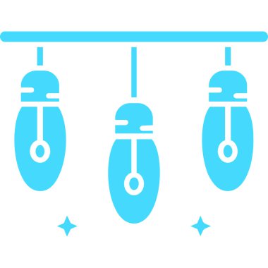 Beyaz arka planda izole edilmiş mavi çizgili, kurdeleli ve kar tanesi ikonlu Noel balosu. Mutlu noeller ve mutlu yıllar. vektör