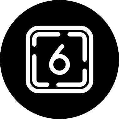 Moda stili izole edilmiş arkaplanda 6 numaralı simge