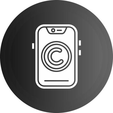 Basit vektör simgesi, cep telefonu illüstrasyonu